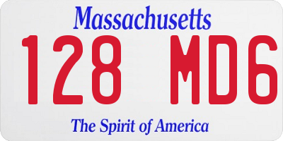 MA license plate 128MD6
