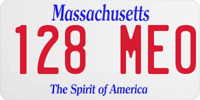 MA license plate 128ME0
