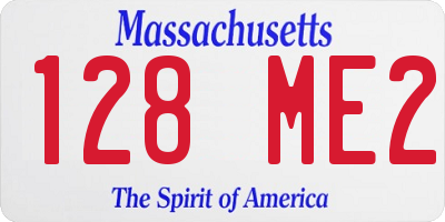 MA license plate 128ME2