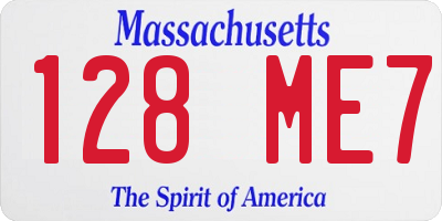 MA license plate 128ME7