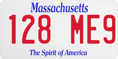 MA license plate 128ME9