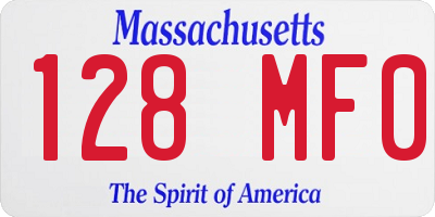 MA license plate 128MF0