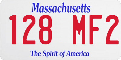 MA license plate 128MF2