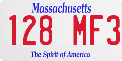 MA license plate 128MF3
