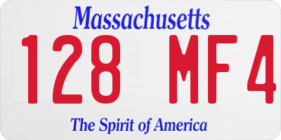 MA license plate 128MF4