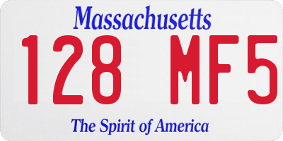MA license plate 128MF5