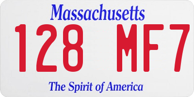 MA license plate 128MF7