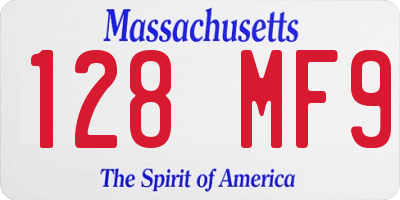 MA license plate 128MF9