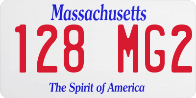MA license plate 128MG2