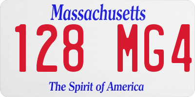 MA license plate 128MG4