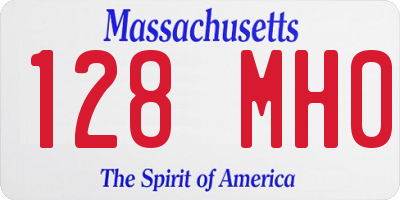 MA license plate 128MH0