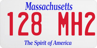 MA license plate 128MH2
