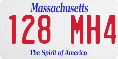 MA license plate 128MH4