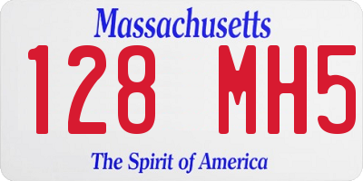 MA license plate 128MH5
