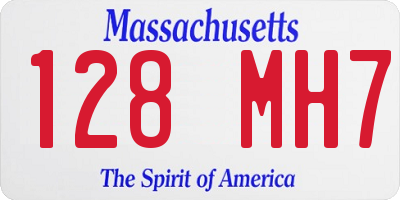 MA license plate 128MH7
