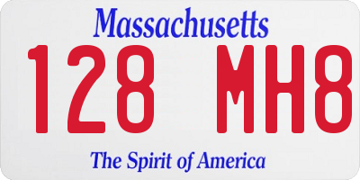 MA license plate 128MH8