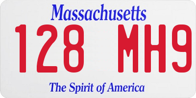 MA license plate 128MH9