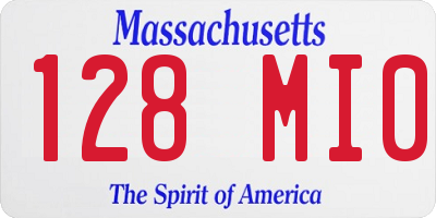 MA license plate 128MI0
