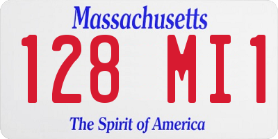 MA license plate 128MI1