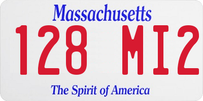 MA license plate 128MI2