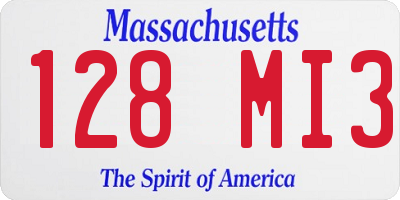 MA license plate 128MI3