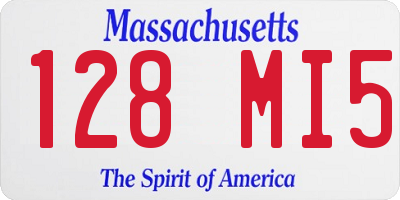 MA license plate 128MI5