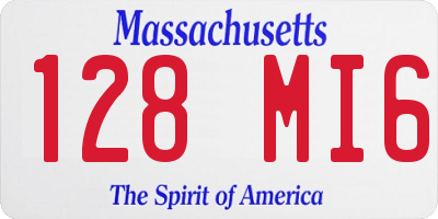 MA license plate 128MI6