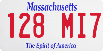 MA license plate 128MI7