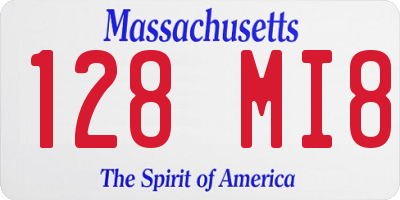 MA license plate 128MI8