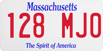 MA license plate 128MJ0