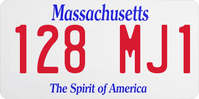 MA license plate 128MJ1