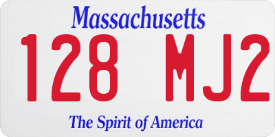 MA license plate 128MJ2