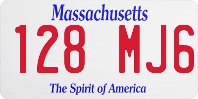 MA license plate 128MJ6