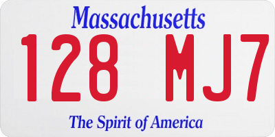 MA license plate 128MJ7