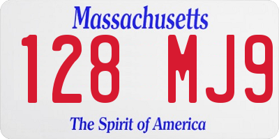 MA license plate 128MJ9