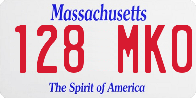 MA license plate 128MK0