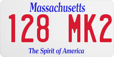 MA license plate 128MK2