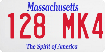 MA license plate 128MK4