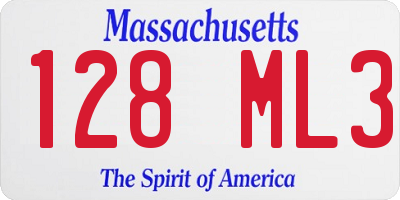 MA license plate 128ML3
