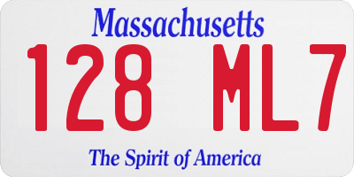 MA license plate 128ML7