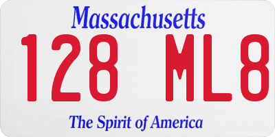 MA license plate 128ML8