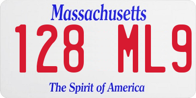 MA license plate 128ML9