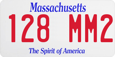 MA license plate 128MM2
