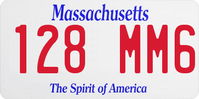 MA license plate 128MM6