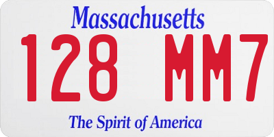 MA license plate 128MM7
