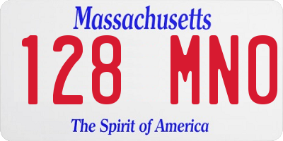 MA license plate 128MN0