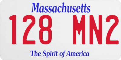 MA license plate 128MN2