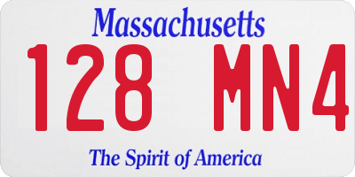 MA license plate 128MN4