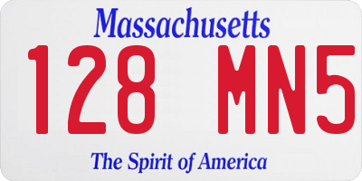 MA license plate 128MN5