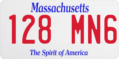 MA license plate 128MN6